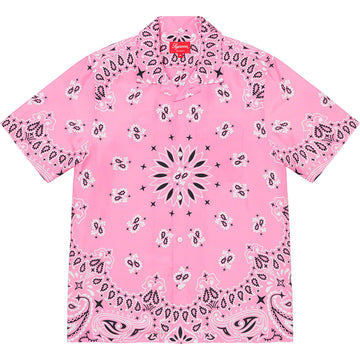 Supreme Bandana Silk S/S Shirt Pink (WORN)