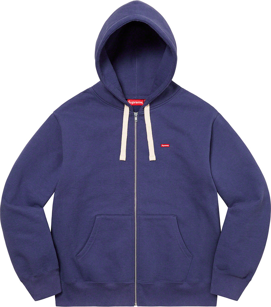 Supreme Small Box Drawcord Zip Up Hooded Sweatshirt Purple (WORN)