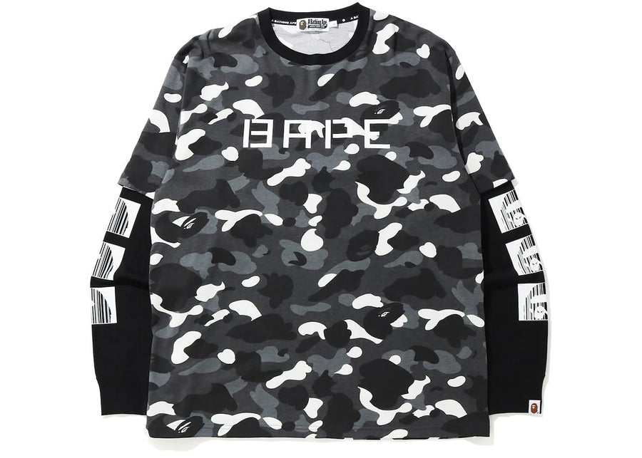 BAPE Relaxed City Camo Layered L/S Tee Black