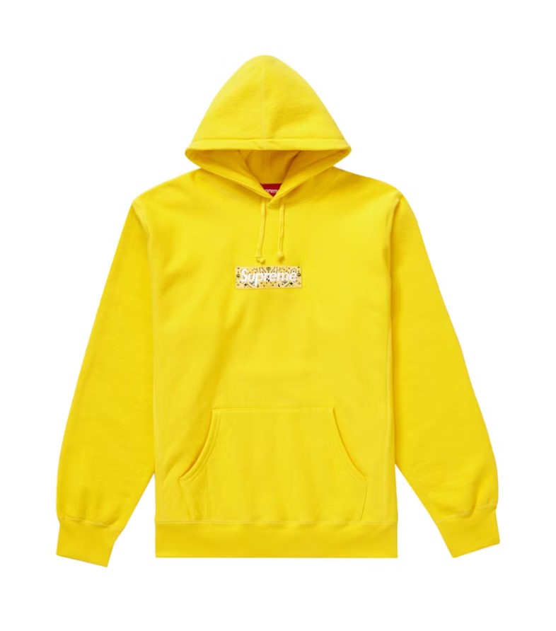 Supreme Bandana Box Logo Hooded Sweatshirt Yellow