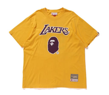 BAPE x Mitchell & Ness Lakers Tee Yellow