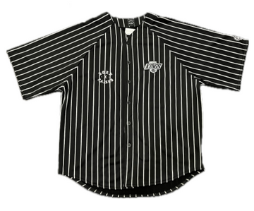 Born X Raised LA Kings Pinstripe Baseball Jersey Black (WORN)