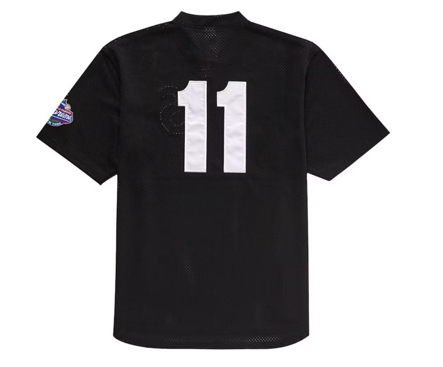 Supreme S Logo Baseball Henley Black