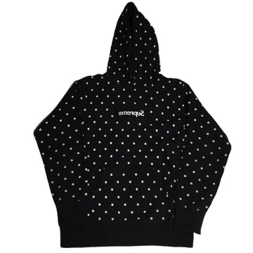 Supreme Comme Des Garcons Polka Dot Box Logo Hooded Sweatshirt Black (WORN)