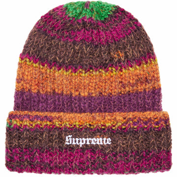 Supreme Space Dye Stripe Beanie Red