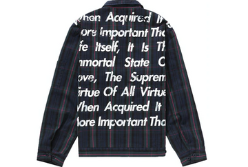 Supreme JUNYA WATANABE CDG MAN Printed Work Jacket Navy Plaid