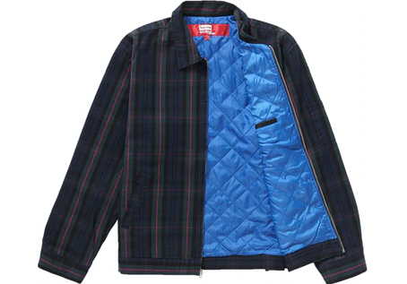 Supreme JUNYA WATANABE CDG MAN Printed Work Jacket Navy Plaid