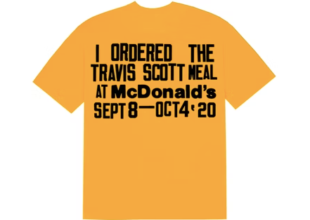 Travis Scott x CPFM 4 CJ Burger Mouth T-shirt Gold