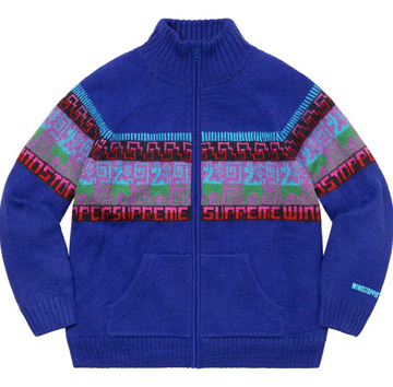 Supreme Chullo Windstopper Zip Up Sweater Blue (WORN)